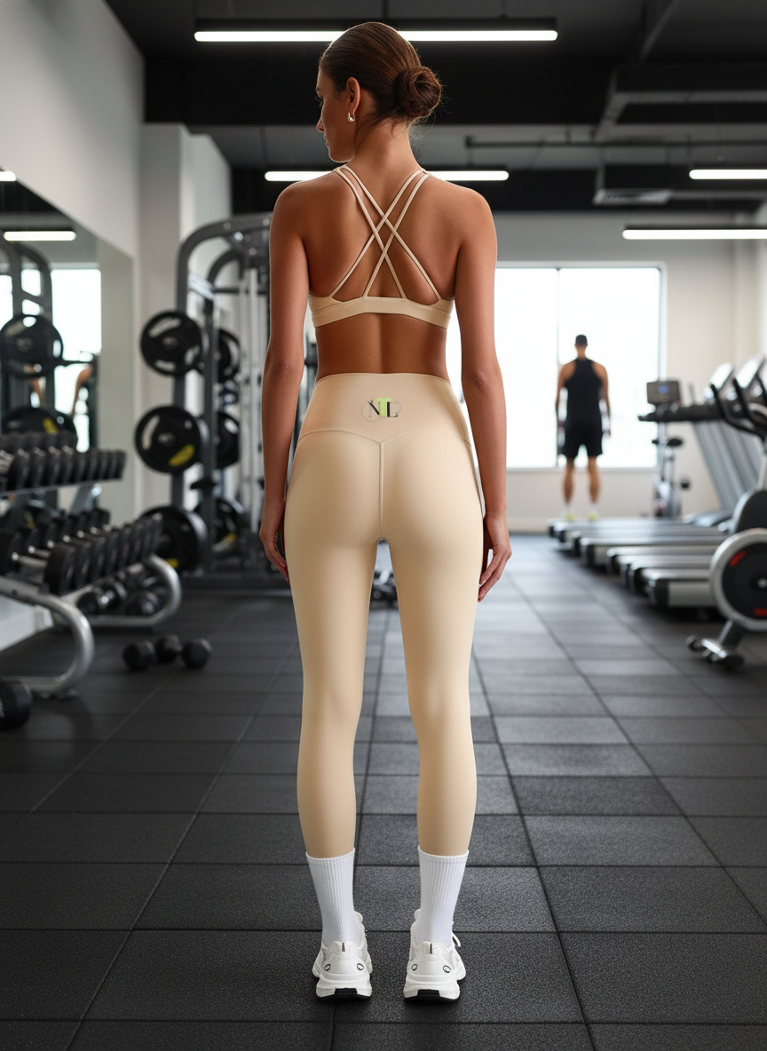 Strap back top, high waisted set