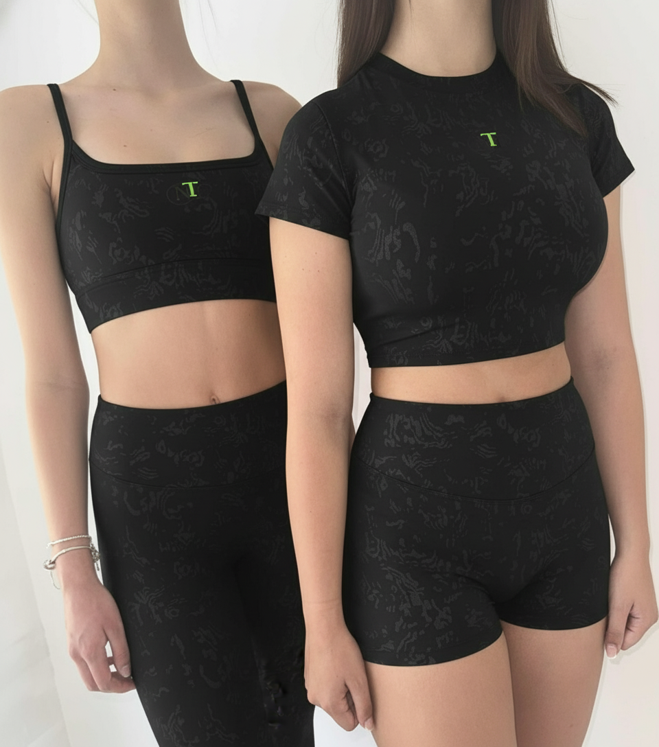 Embossed butter soft crop T-shirt