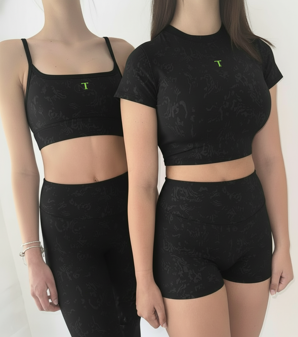 Embossed butter soft crop T-shirt