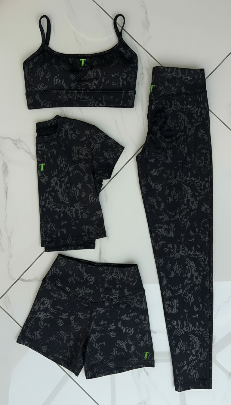 Embossed butter soft bra and legging set