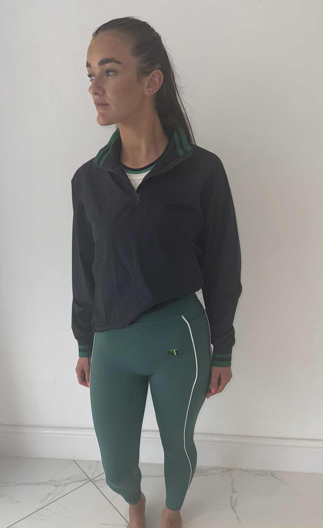 Half zip drawstring jacket