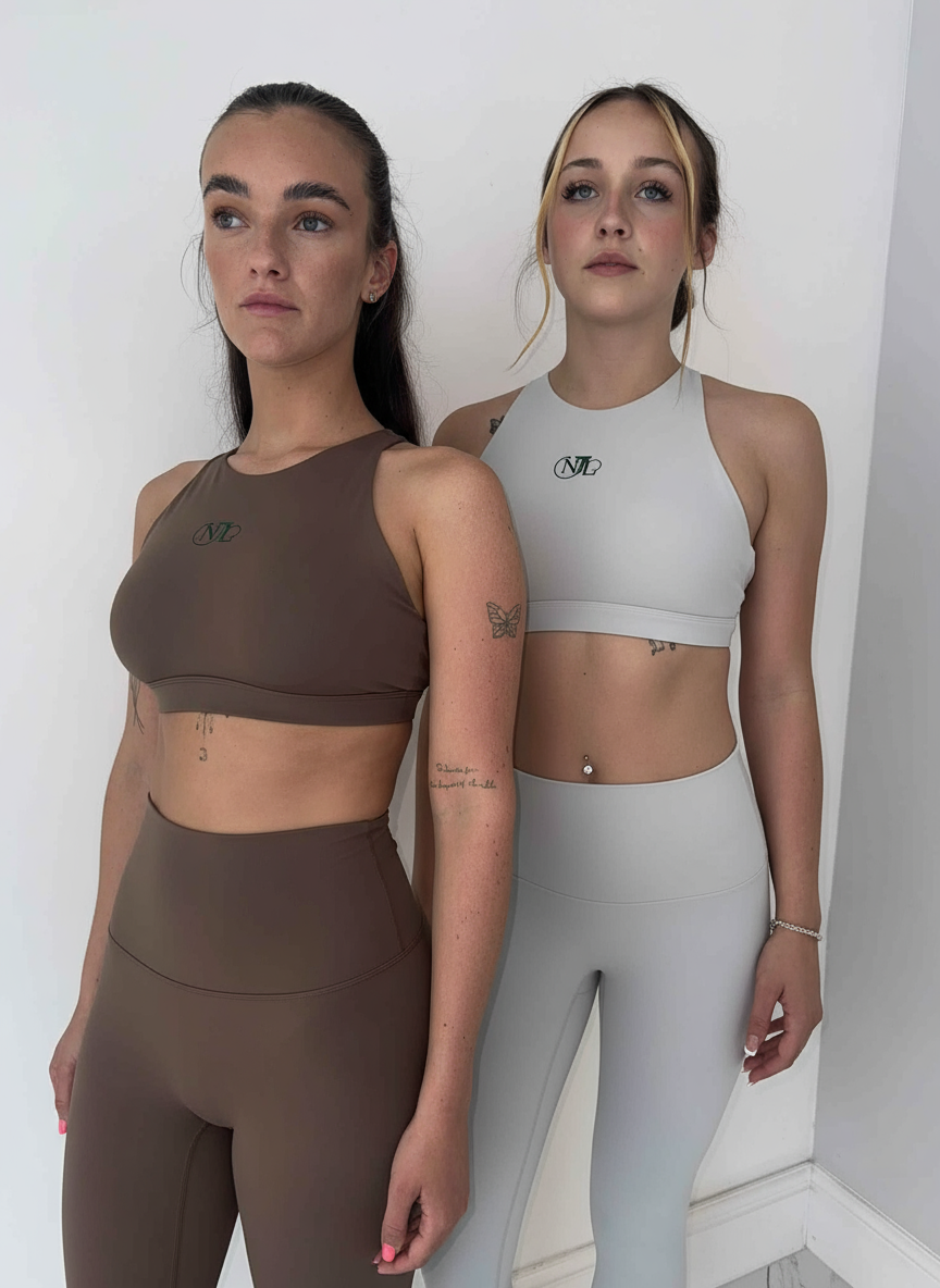 Strap back top, high waisted set