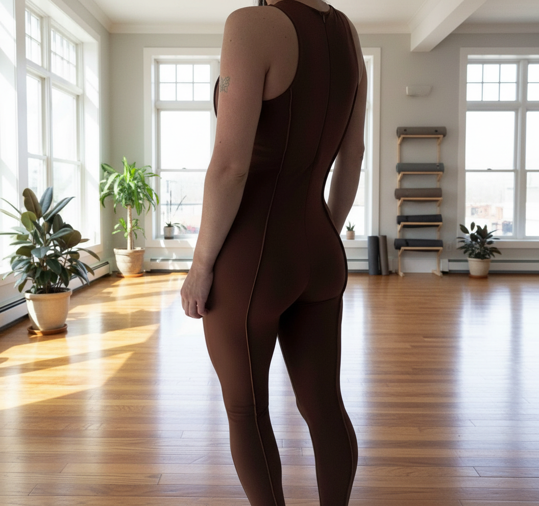 Seam detailed yoga jumpsuit