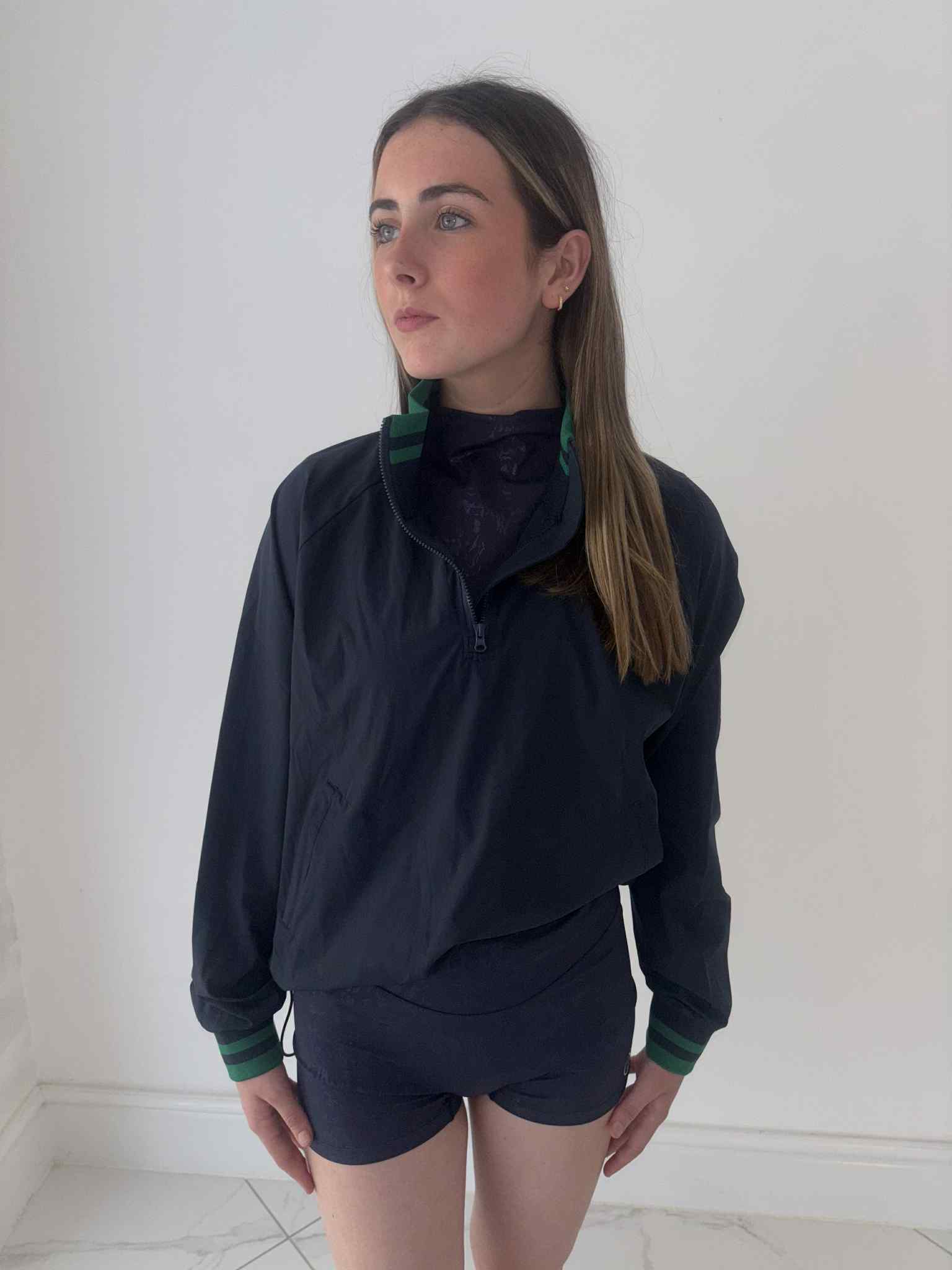 Half zip drawstring jacket