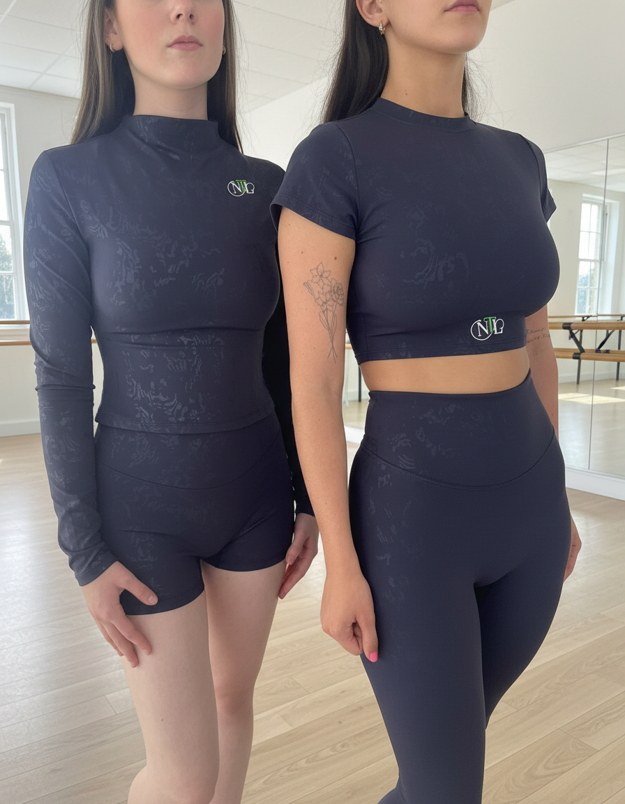 Embossed butter soft crop T-shirt