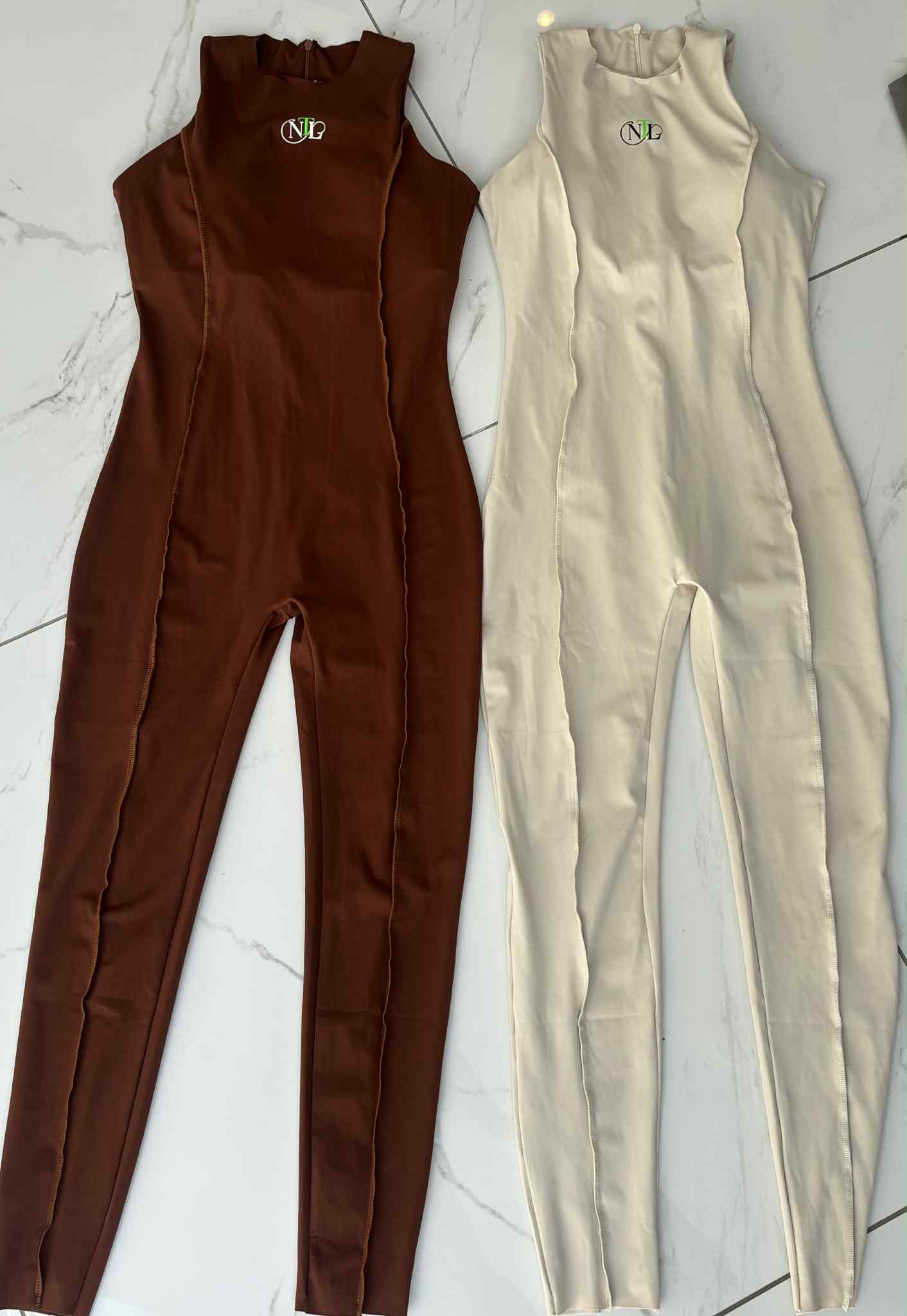 Seam detailed yoga jumpsuit