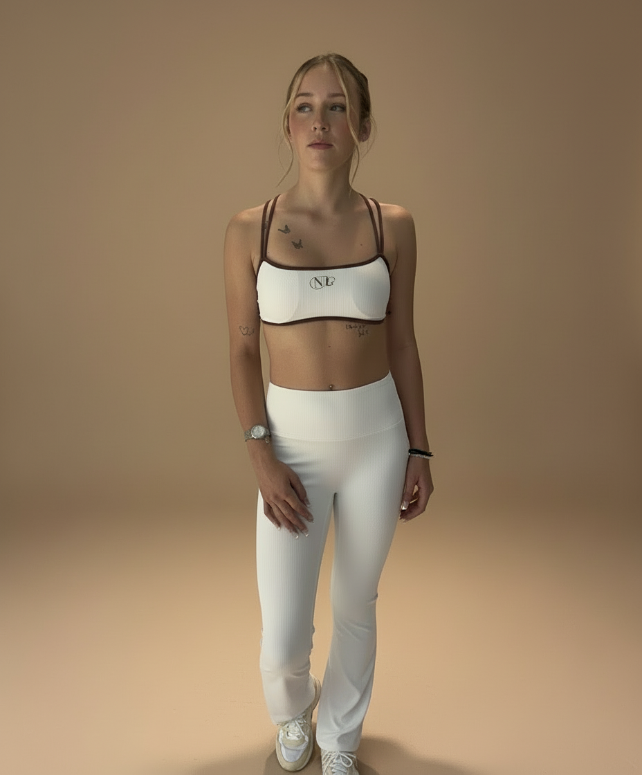 Ribbed fabric yoga flares