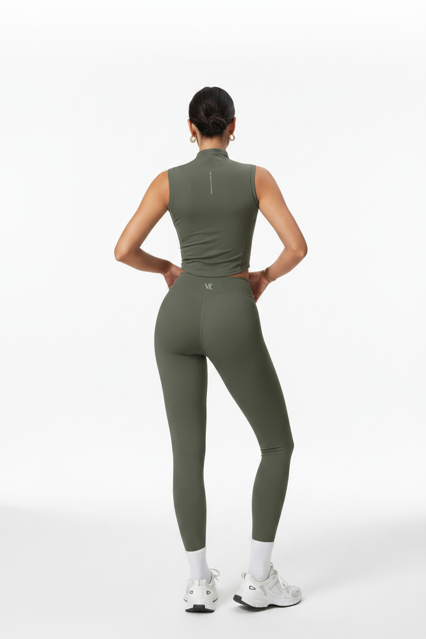 High neck & leggings yoga set