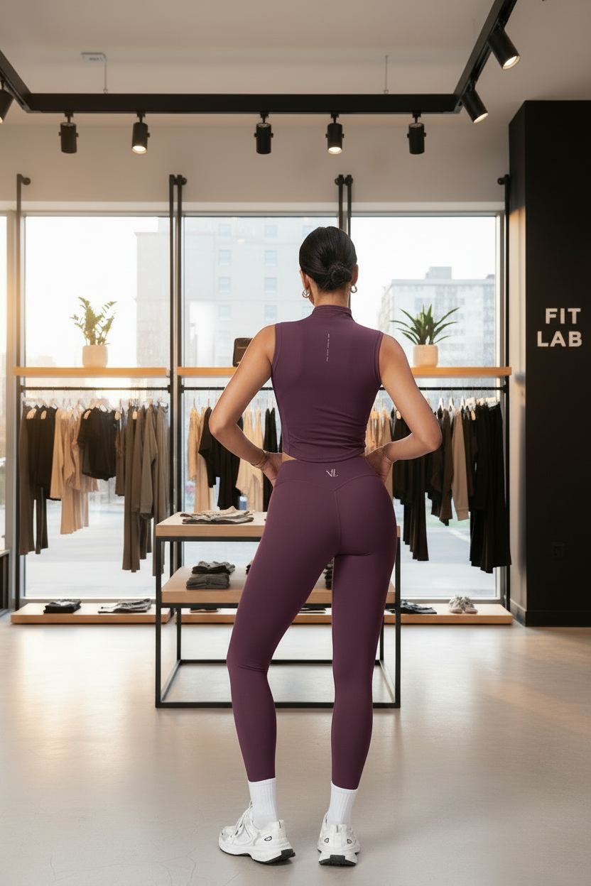 High neck & leggings yoga set