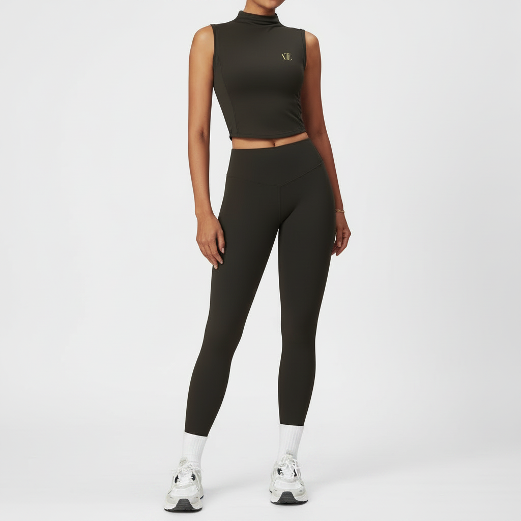 High neck & leggings yoga set