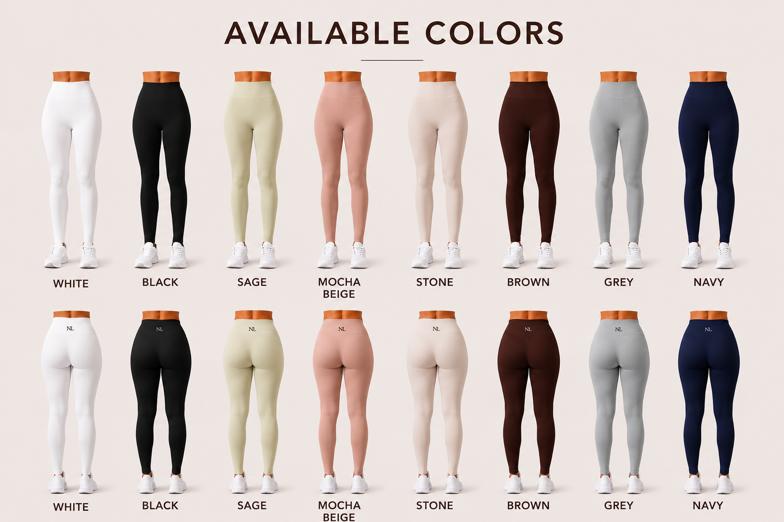 Ribbed fabric yoga leggings
