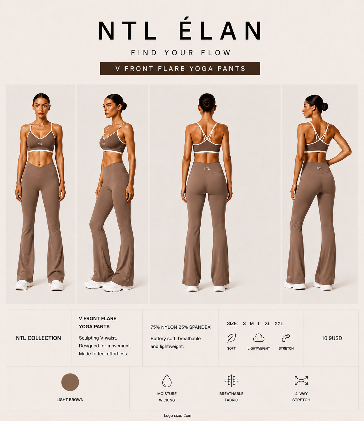 V cut high waisted flares
