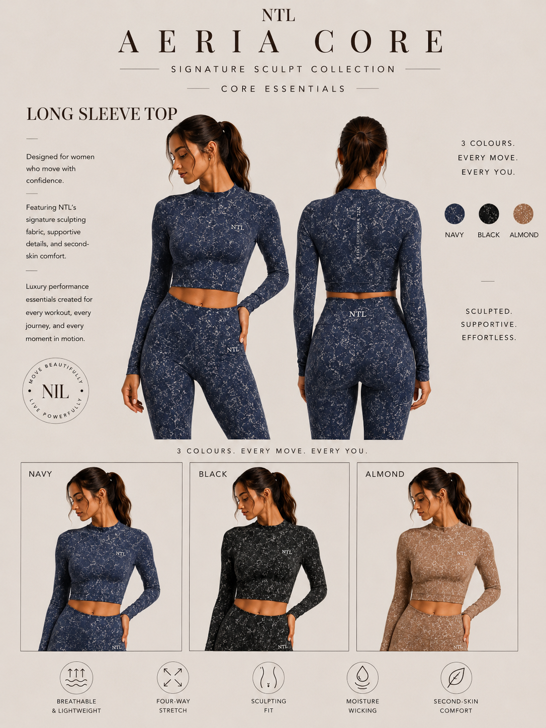 Aeria embossed butter soft top