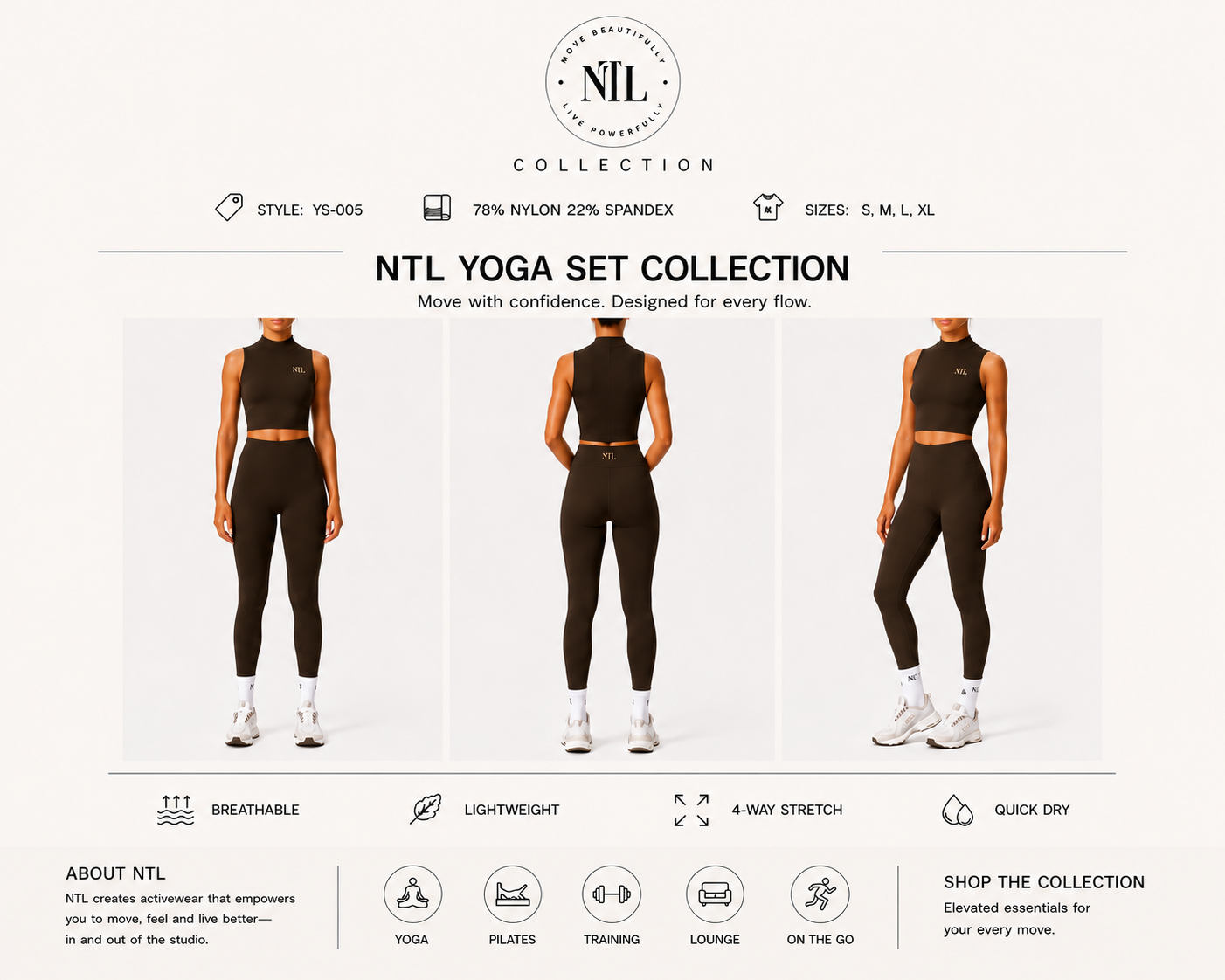 High neck & leggings yoga set