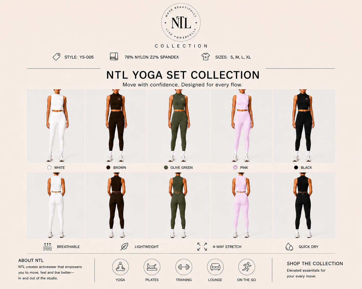 High neck & leggings yoga set