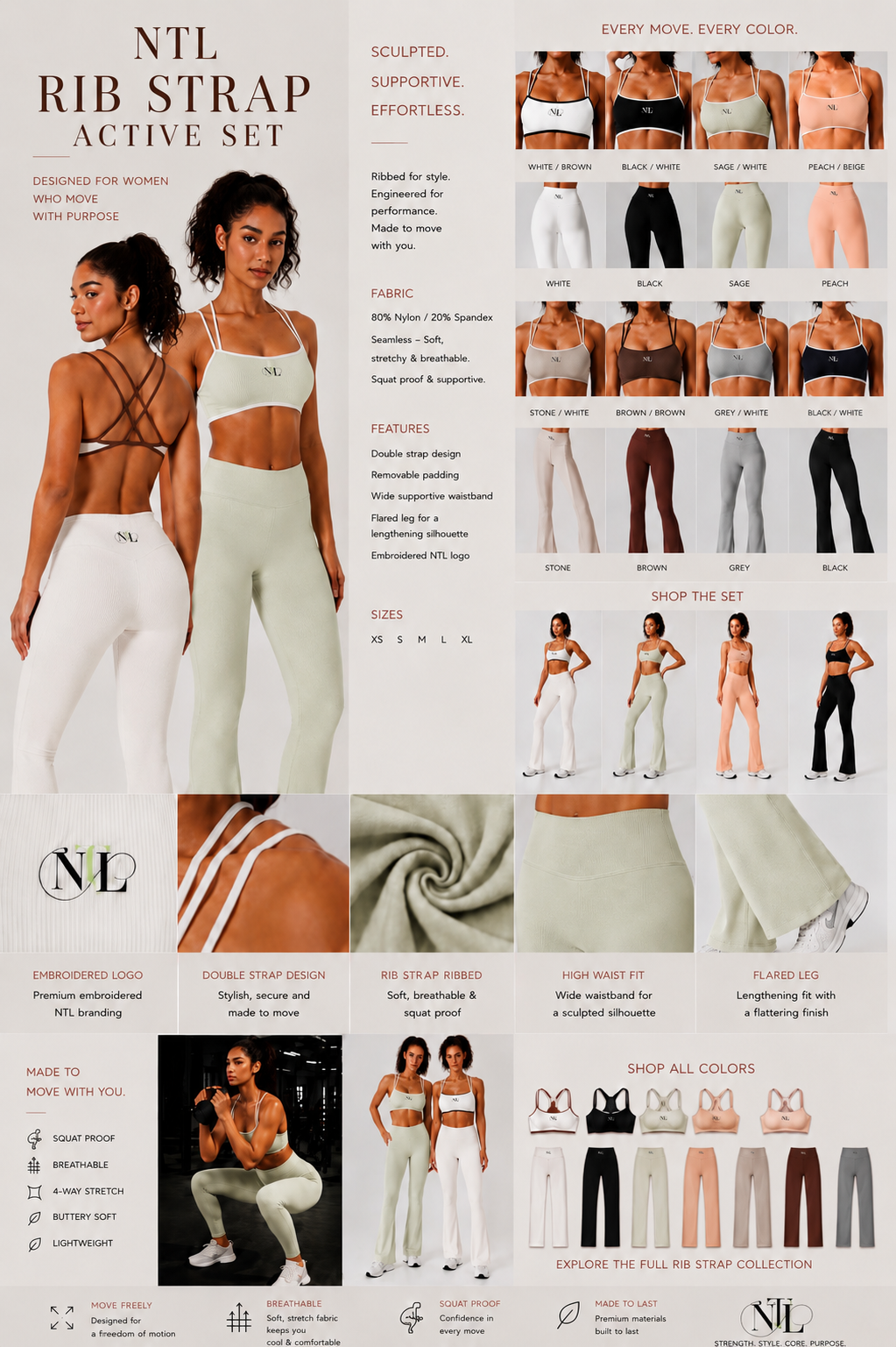 Ribbed fabric yoga flares