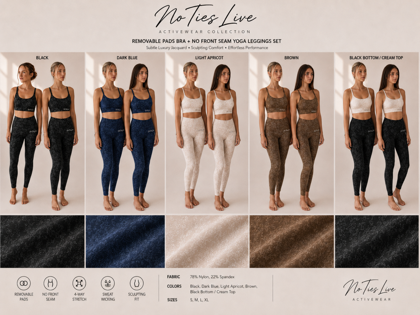 Aeria core Embossed bra and legging gym  set
