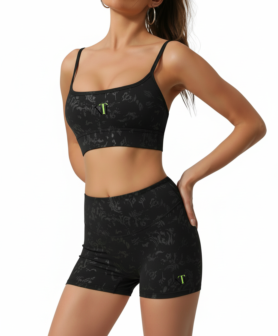 Embossed butter soft bra and legging set