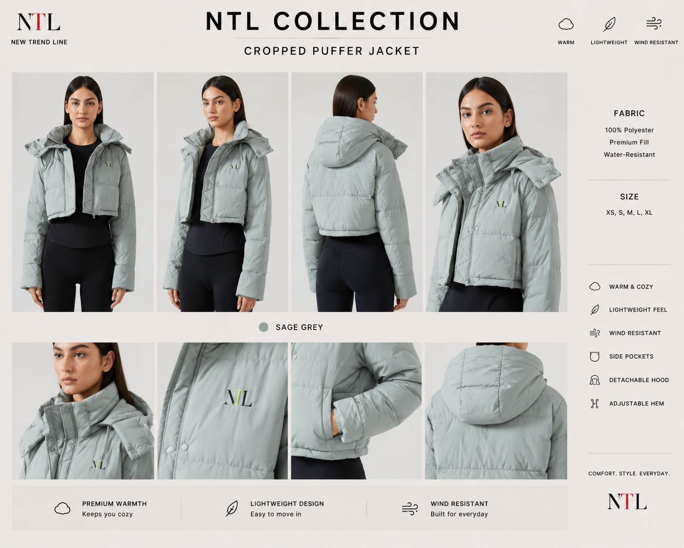 Winter crop jacket