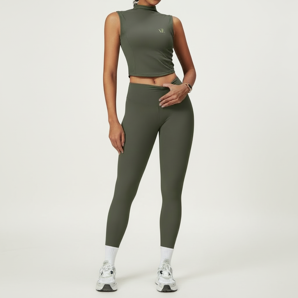 High neck & leggings yoga set