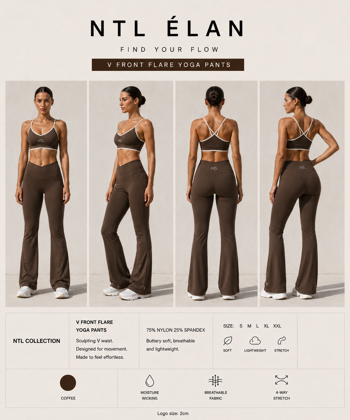 V cut high waisted flares