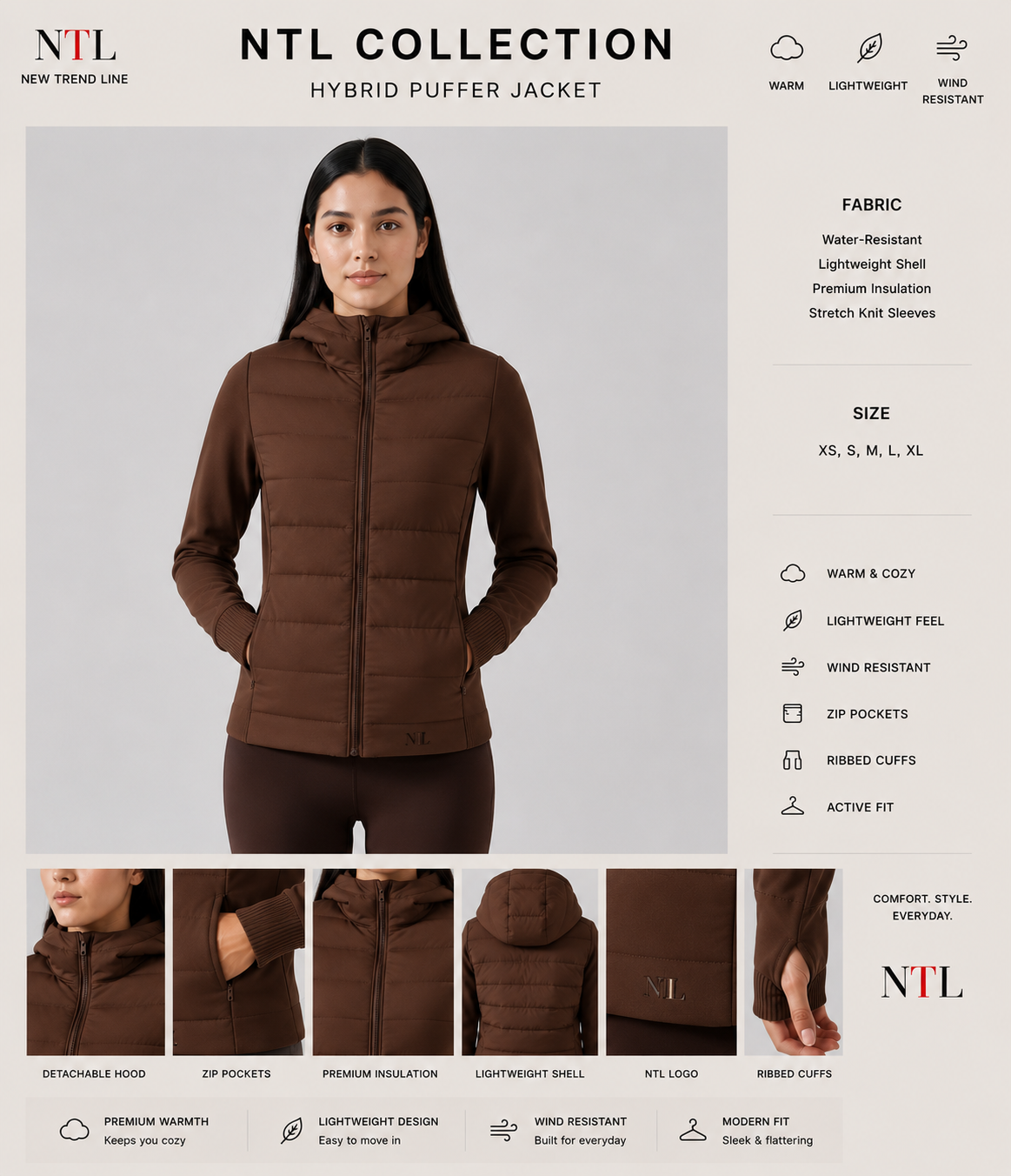 Slim fit walking jacket