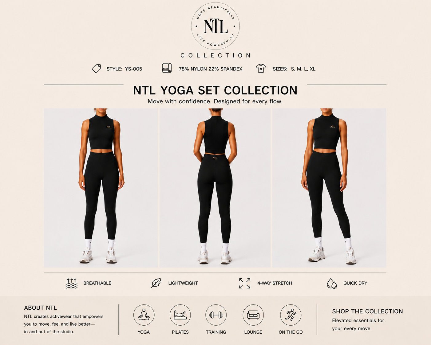 High neck & leggings yoga set