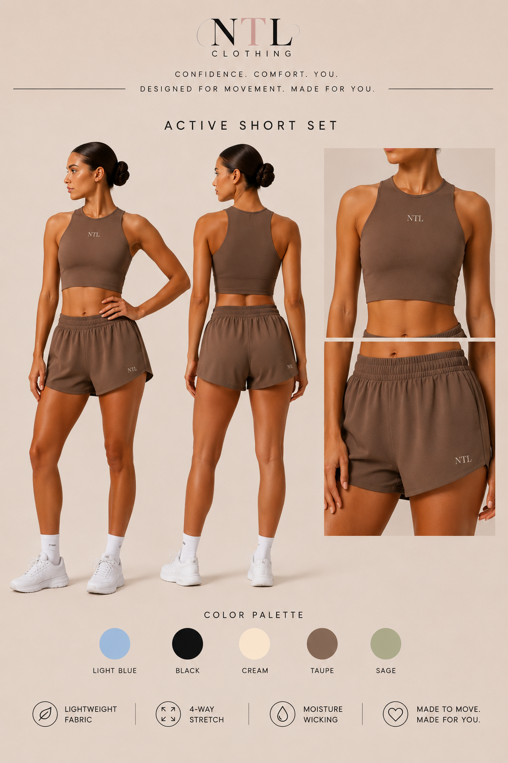 Running short and matching vest set