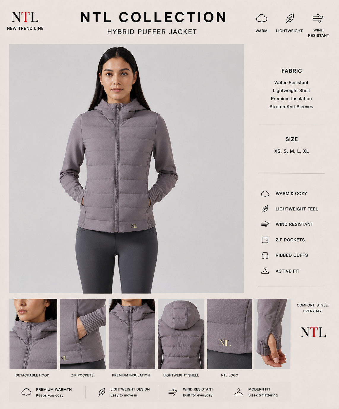 Slim fit walking jacket
