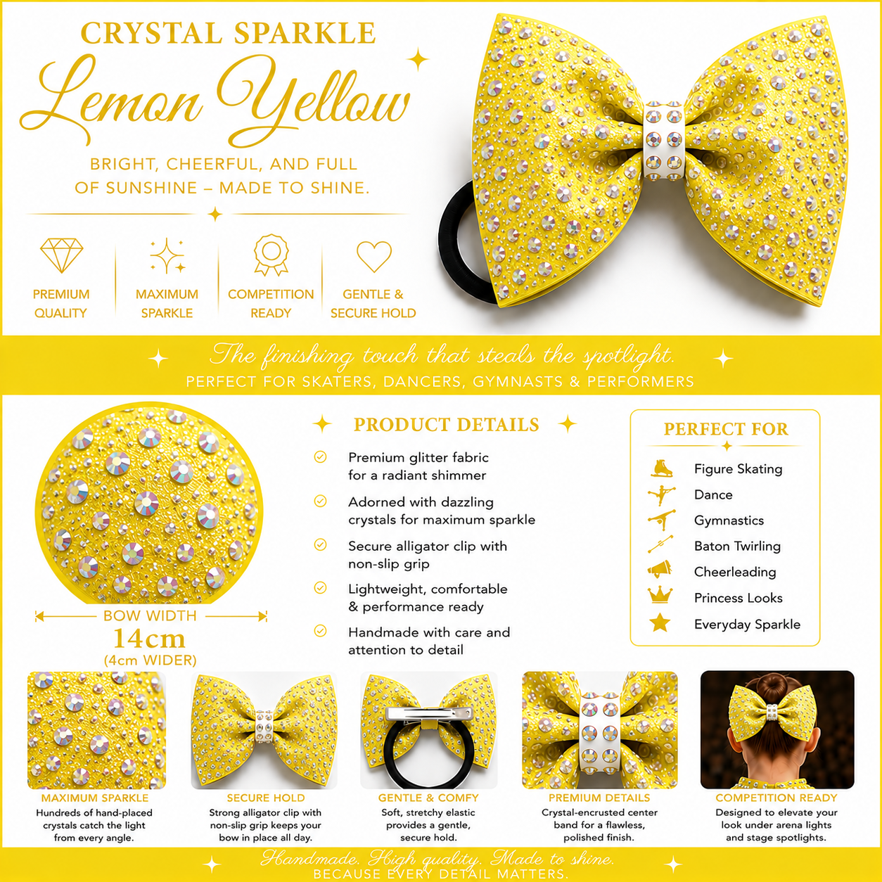 14 inch sparkle/ rhinestone bow