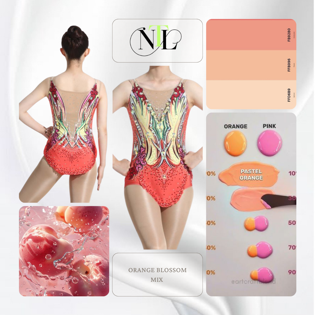 Orange blossom mix leotard