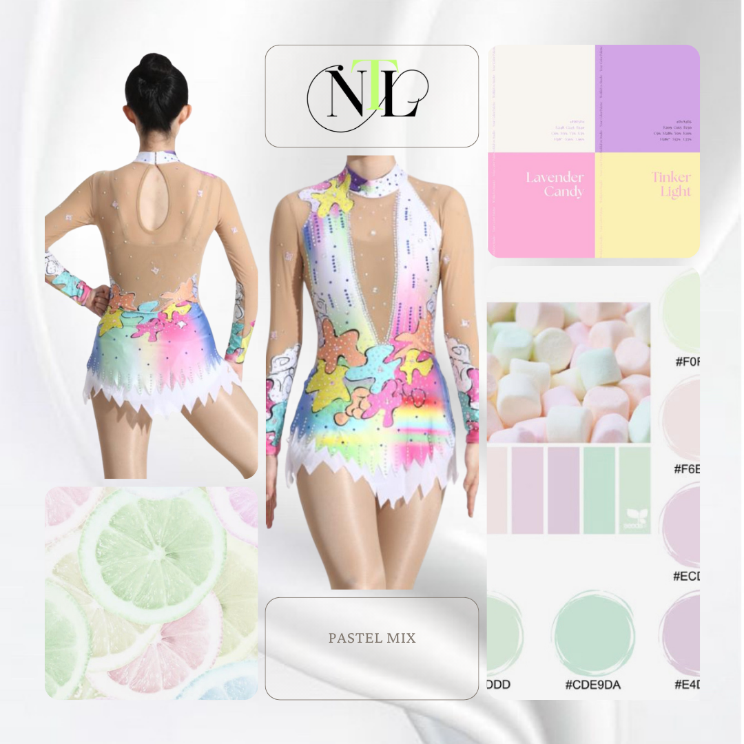 Pastel mix paint drop style leotard