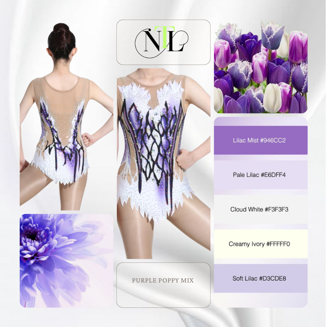 Purple poppy mix leotard
