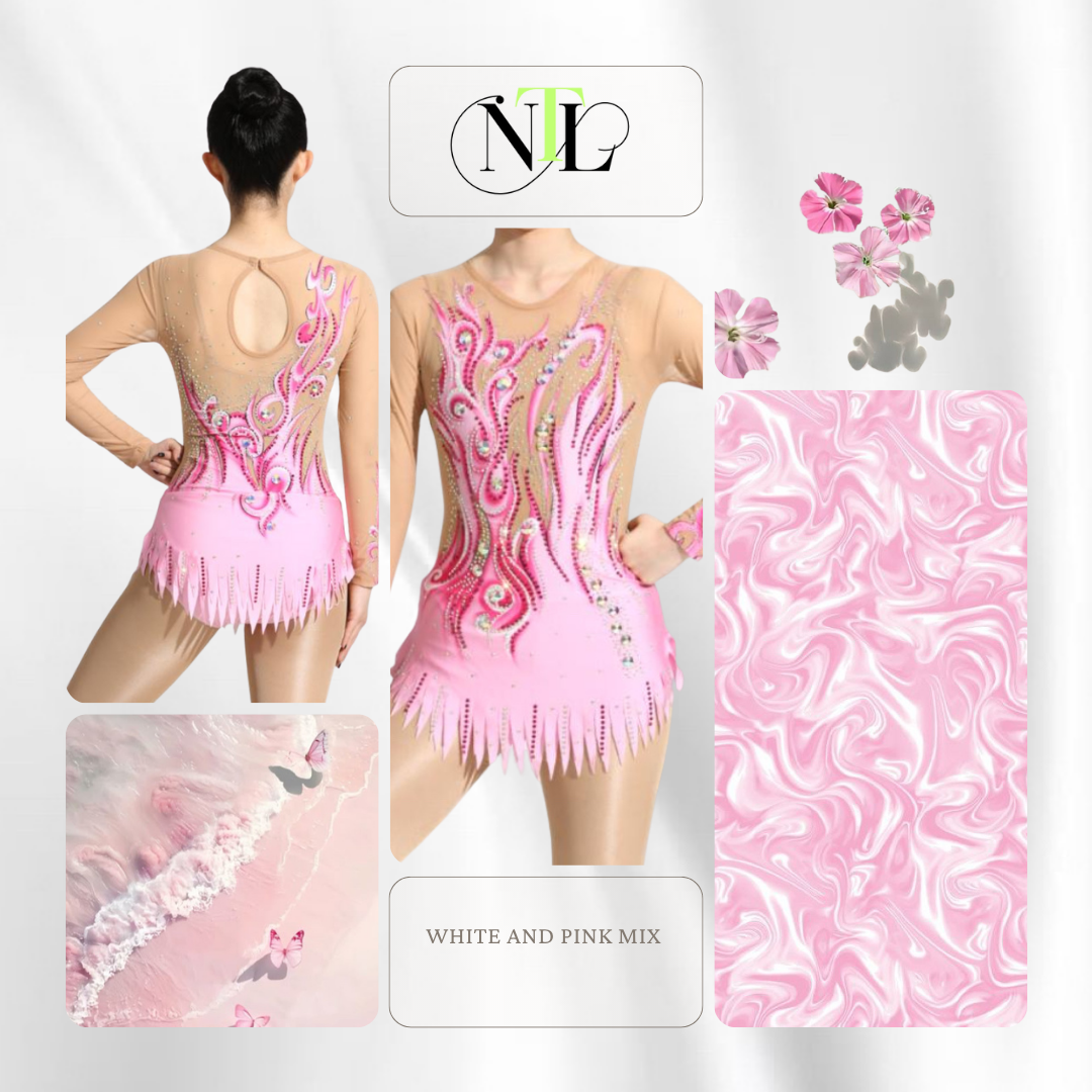 White and pink mix leotard