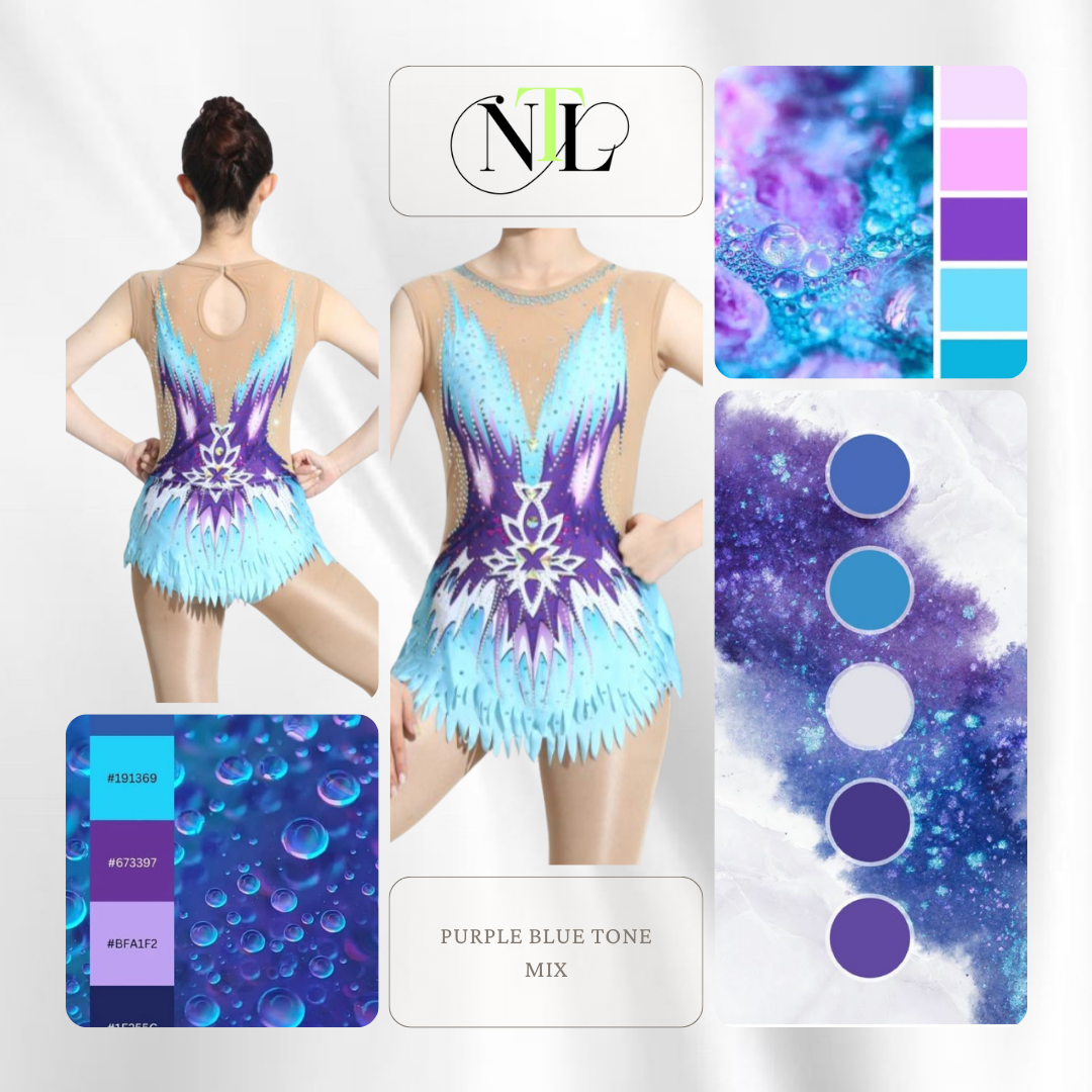 Purple blue tone mix leotard