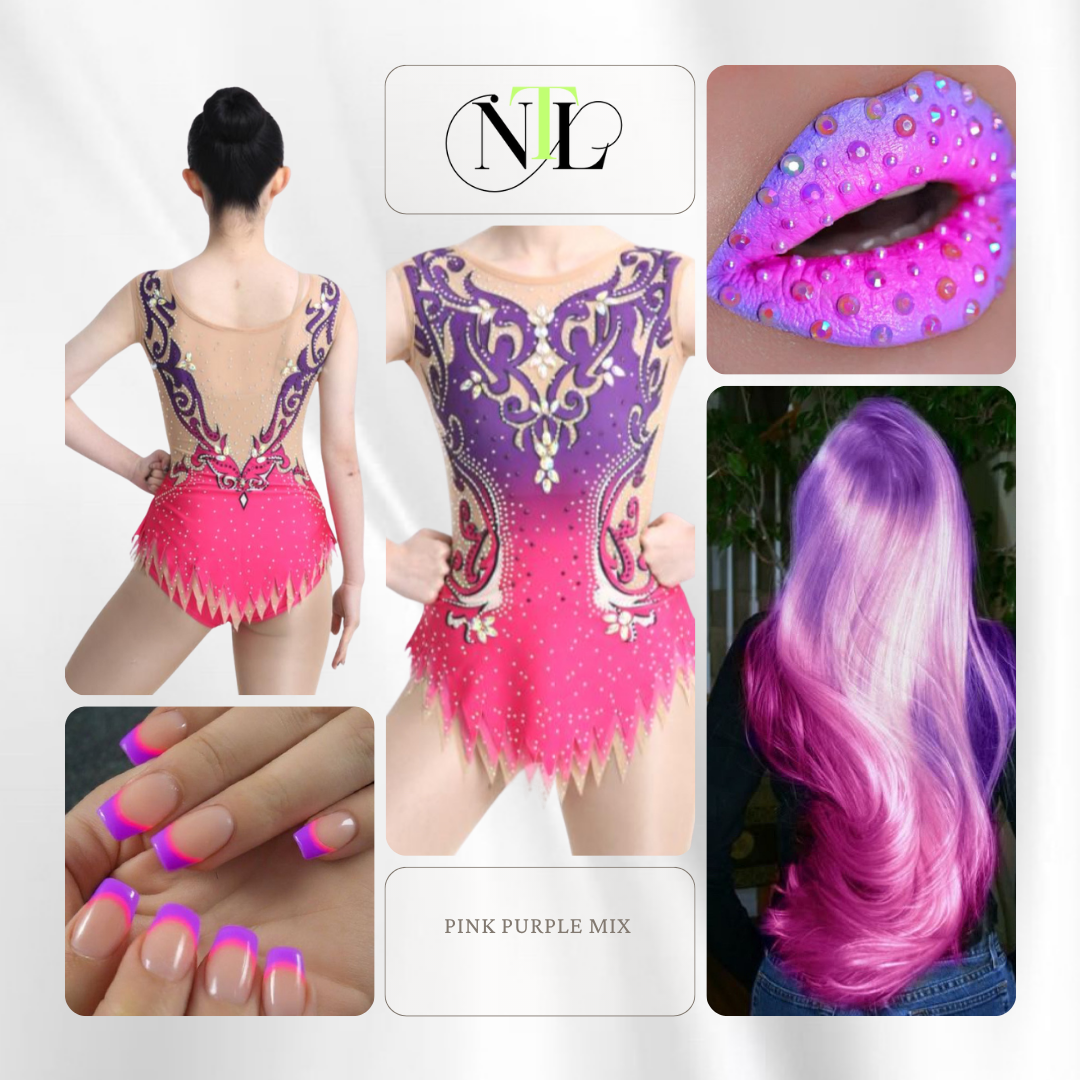 Pink purple detail mix with diamonte detailing