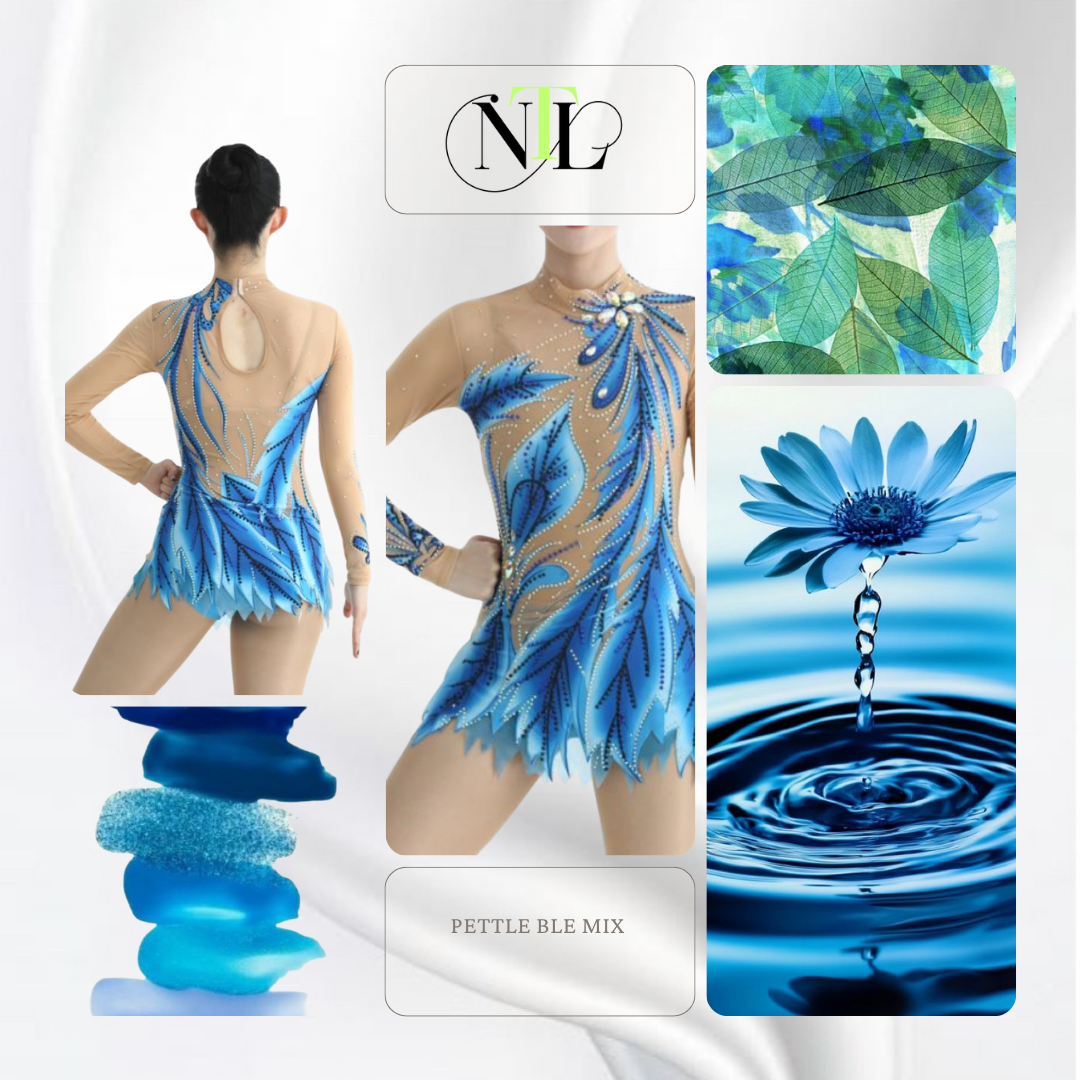 Petal blue mix leotard