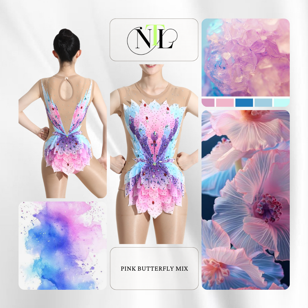 Pink butterfly mix leotards