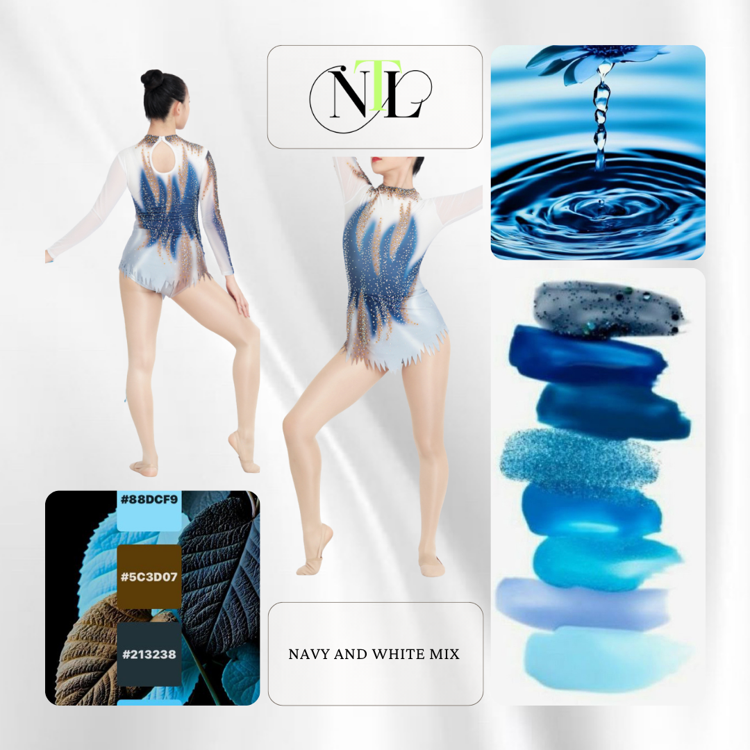 Navy and white flame mix