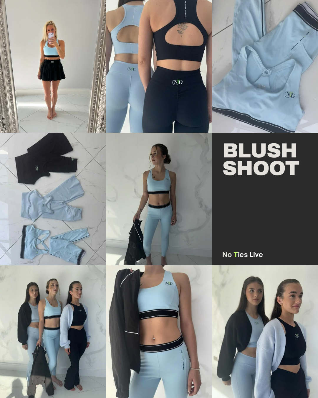 Blush blue yoga set