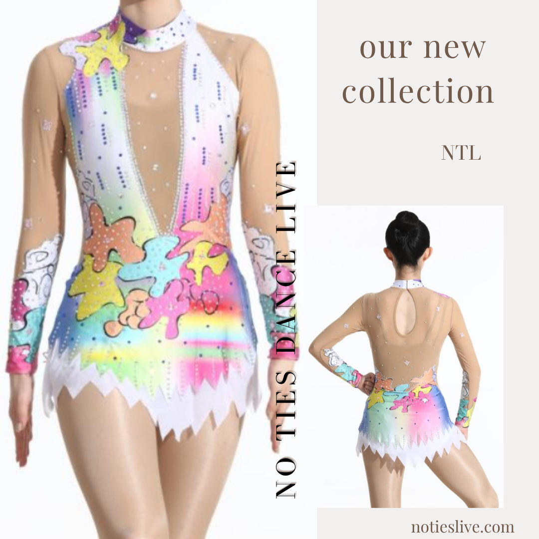 Pastel mix paint drop style leotard