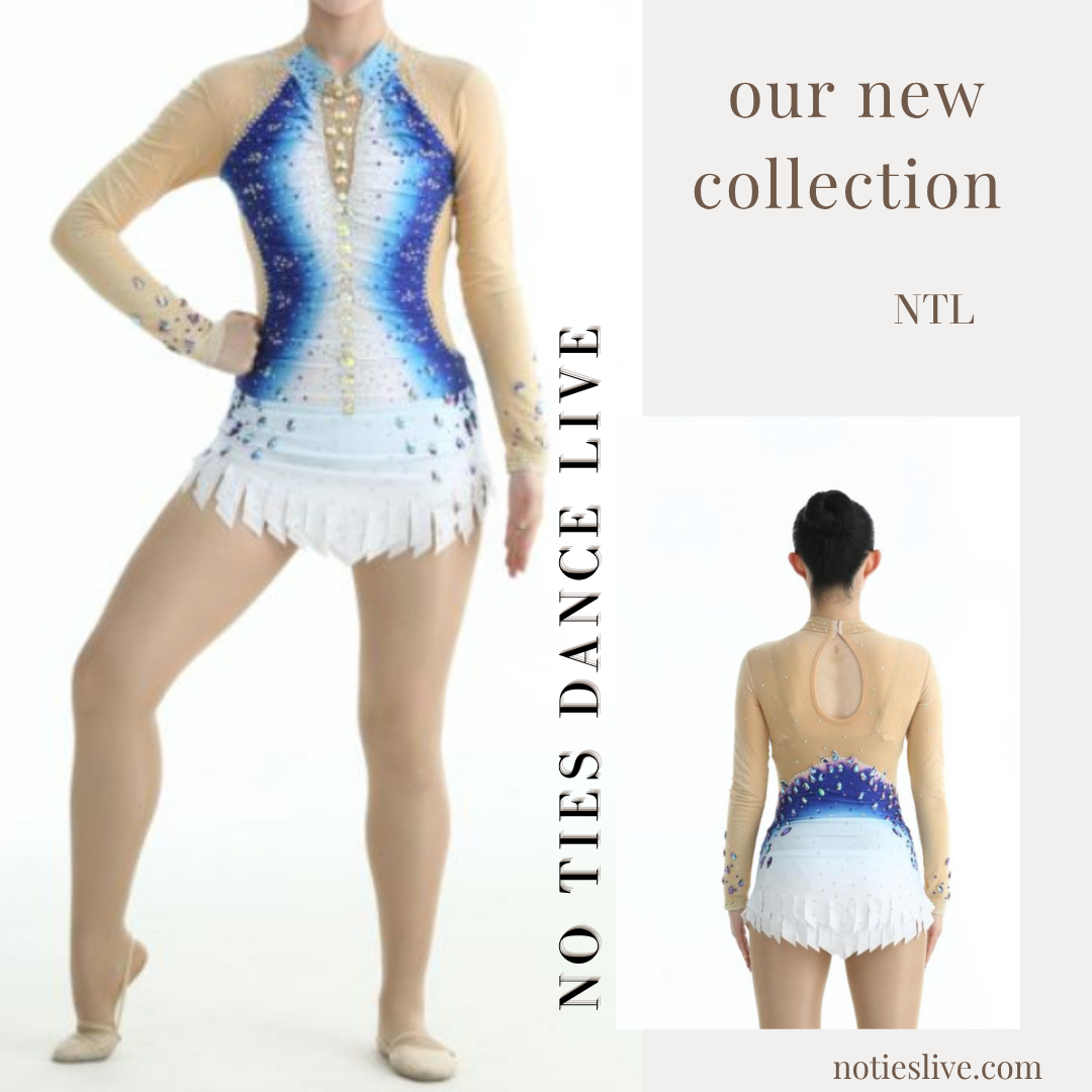 Blue to white mix leotard