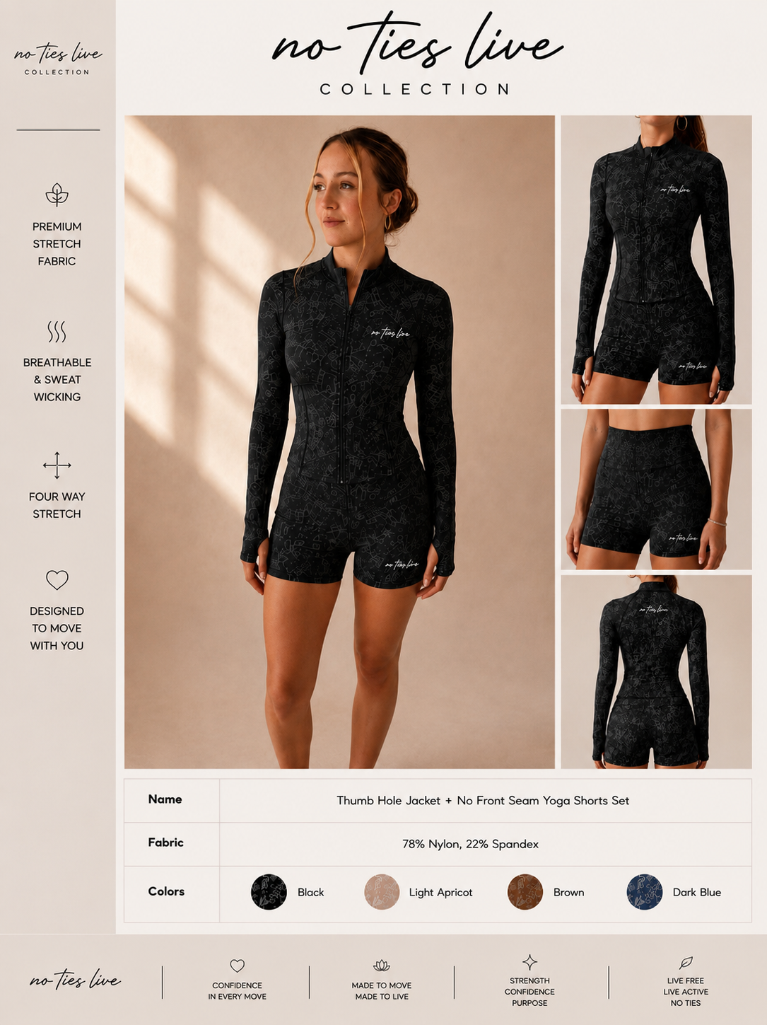 Embossed jacket and short set