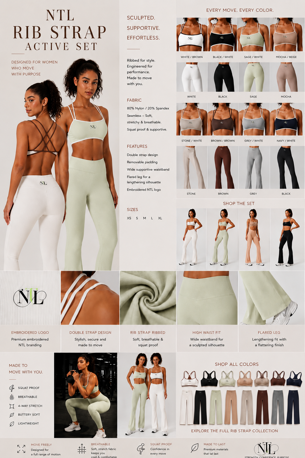 Ribbed fabric yoga leggings