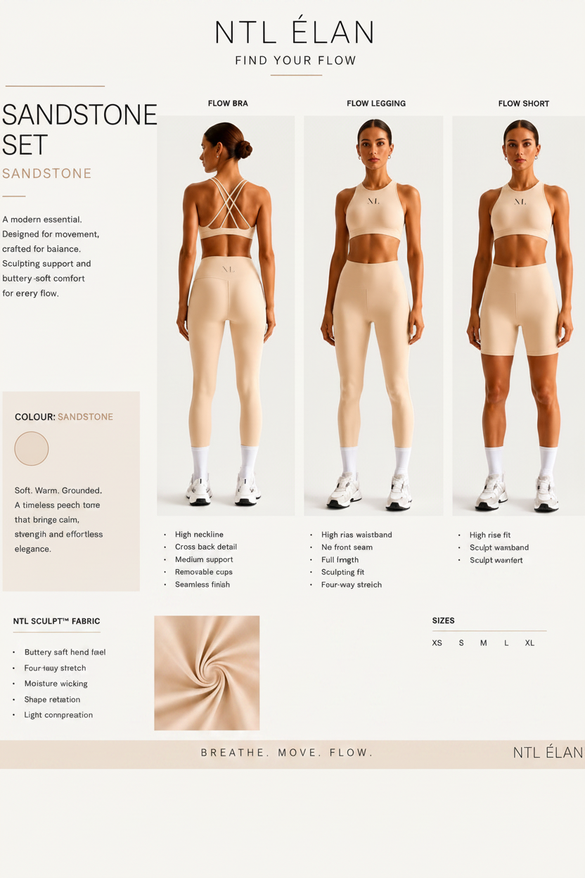 Elan back trap top, high waisted yoga set