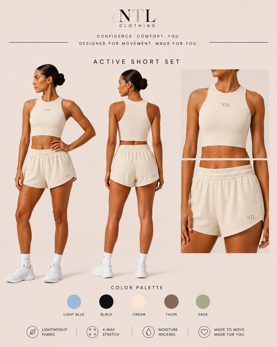 Running short and matching vest set