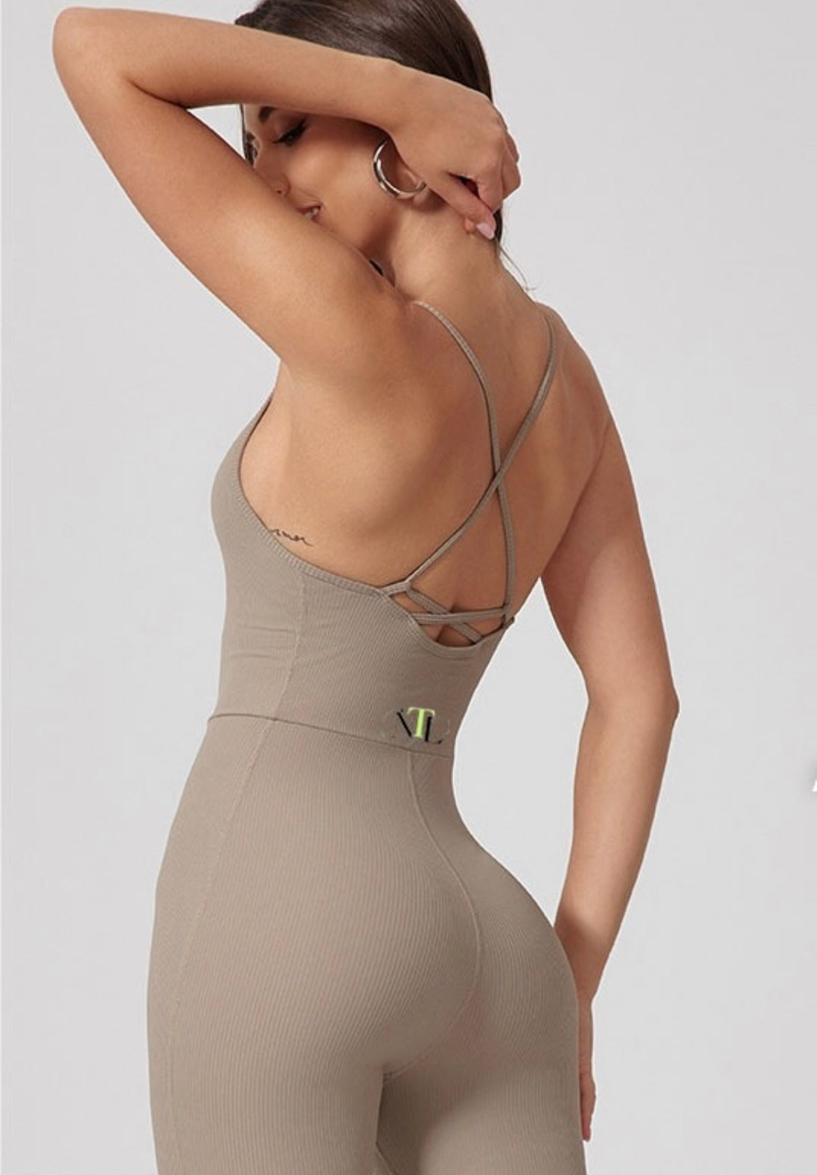 Flared leg yoga jump suit