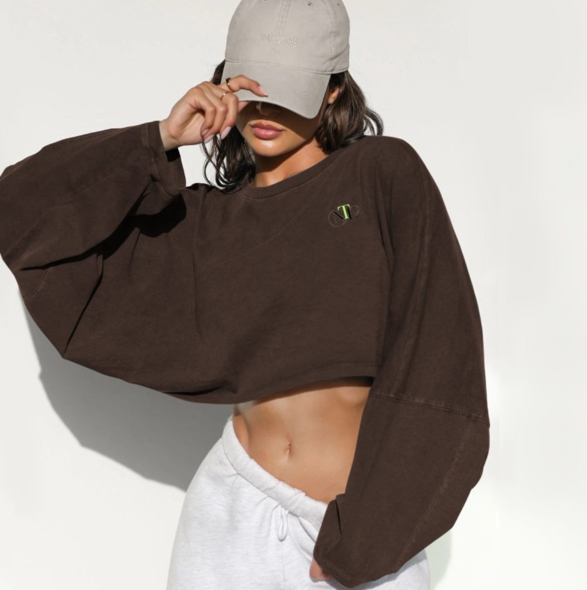 NTL slouch shoulder crop jumper