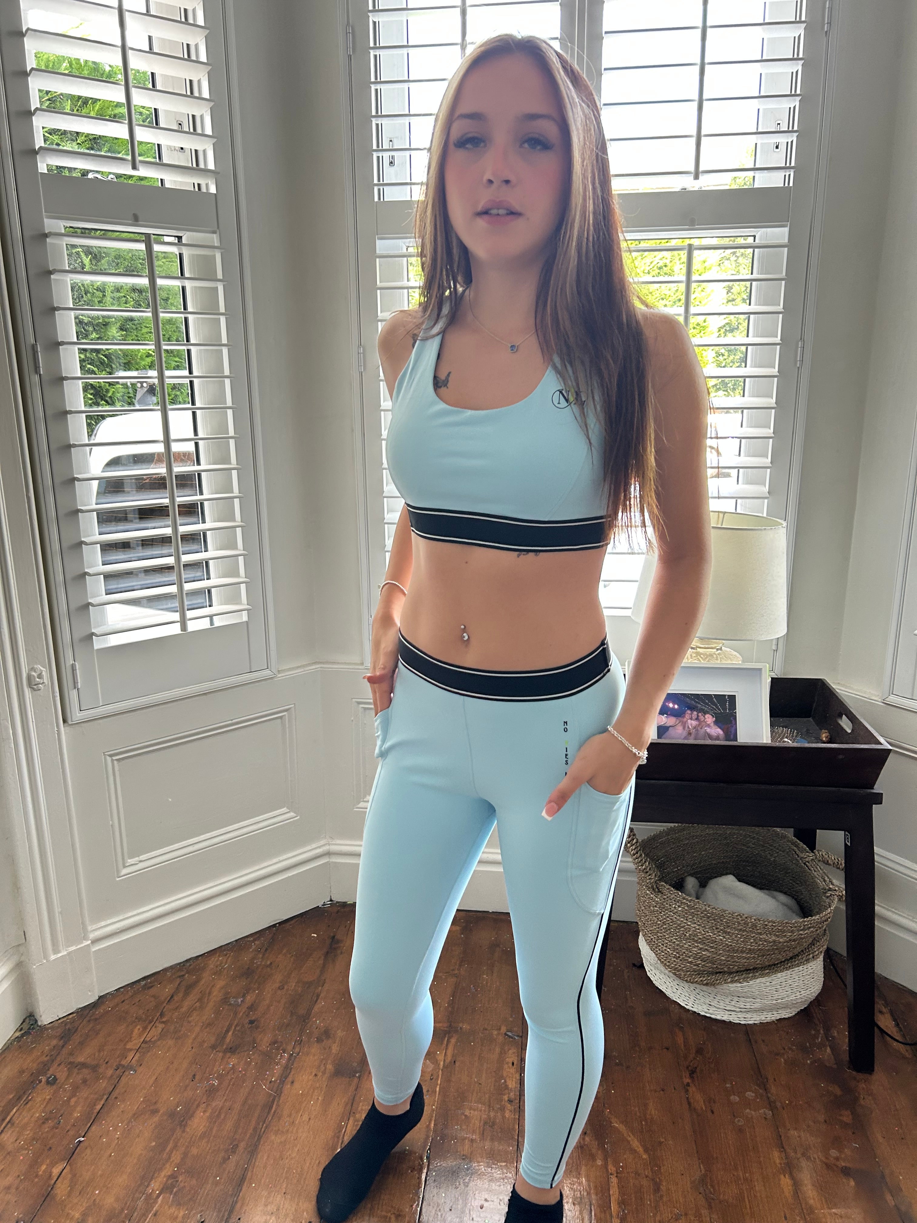 Blush blue yoga set