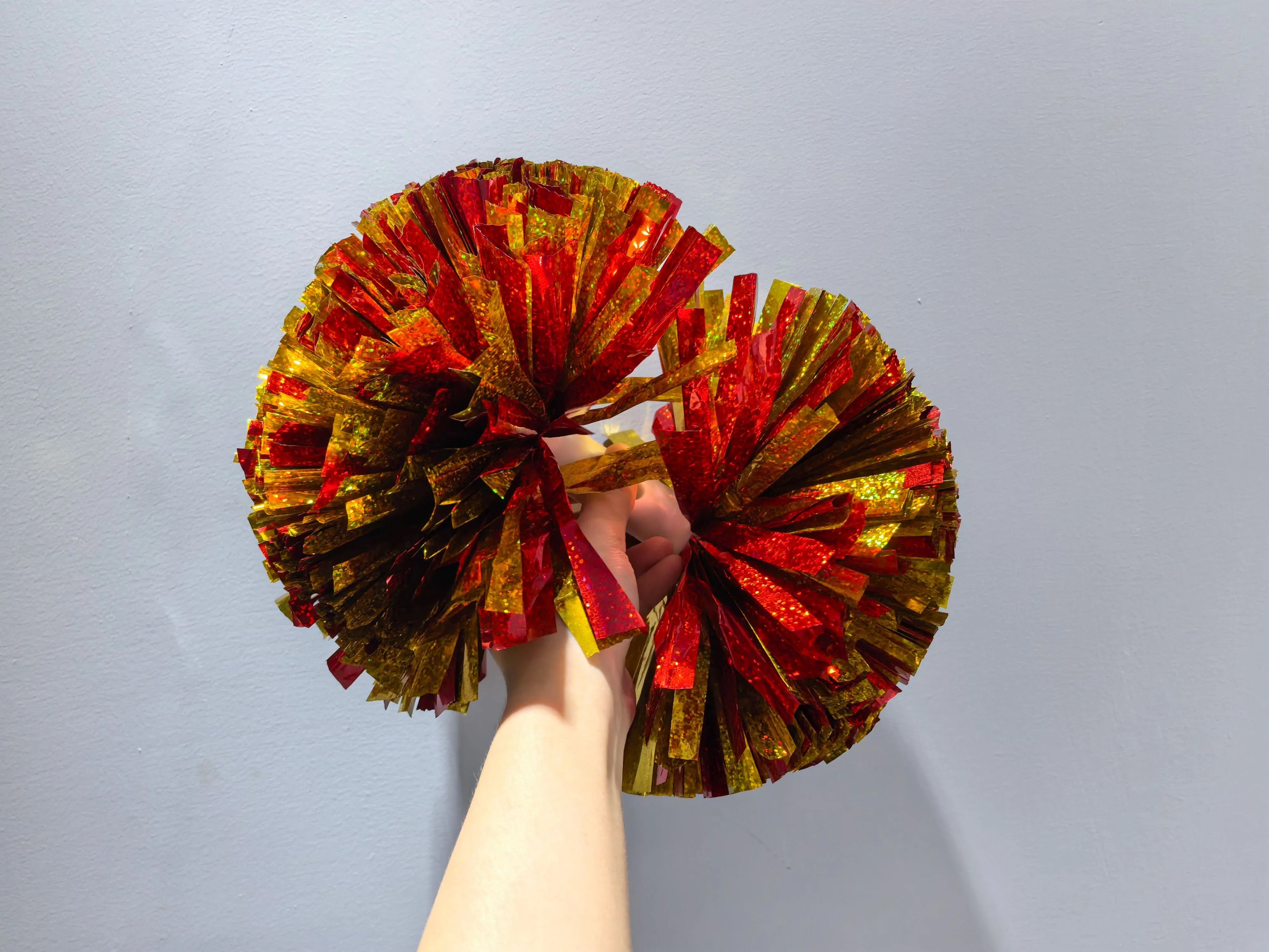 Red & gold metallic Pom Pom